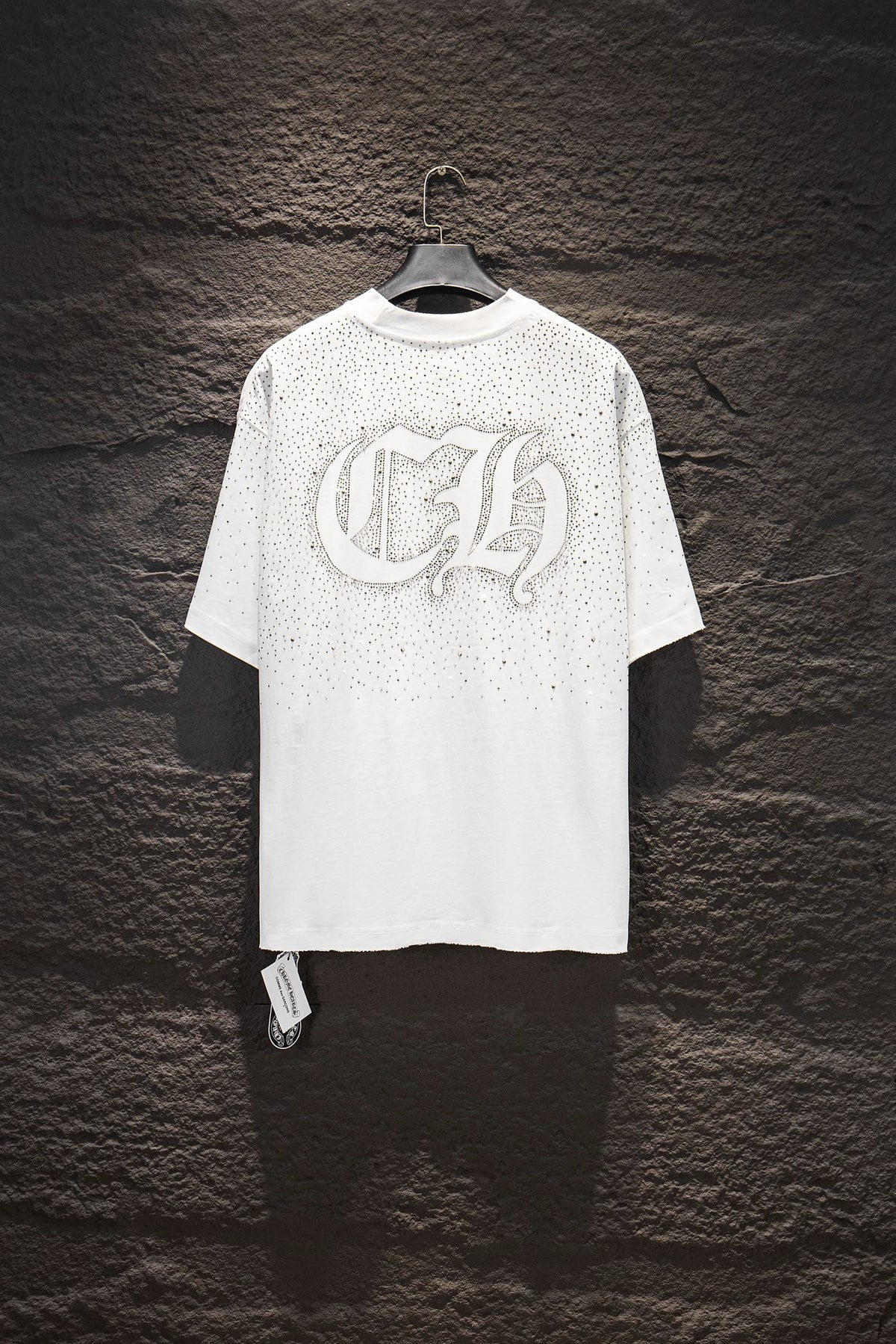 Playera Chrome Hearts CH Pedrería Blanca — espalda