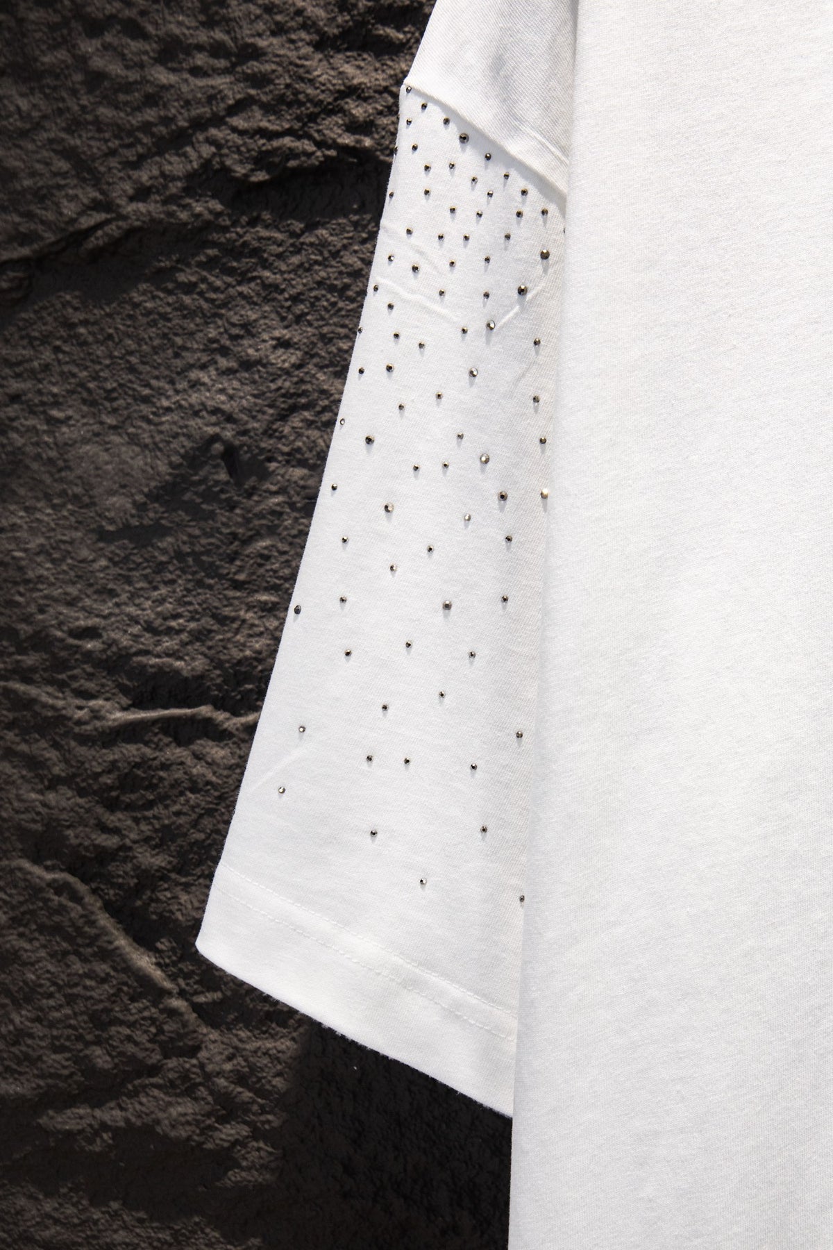 Playera Chrome Hearts CH Pedrería Blanca — manga con pedrería