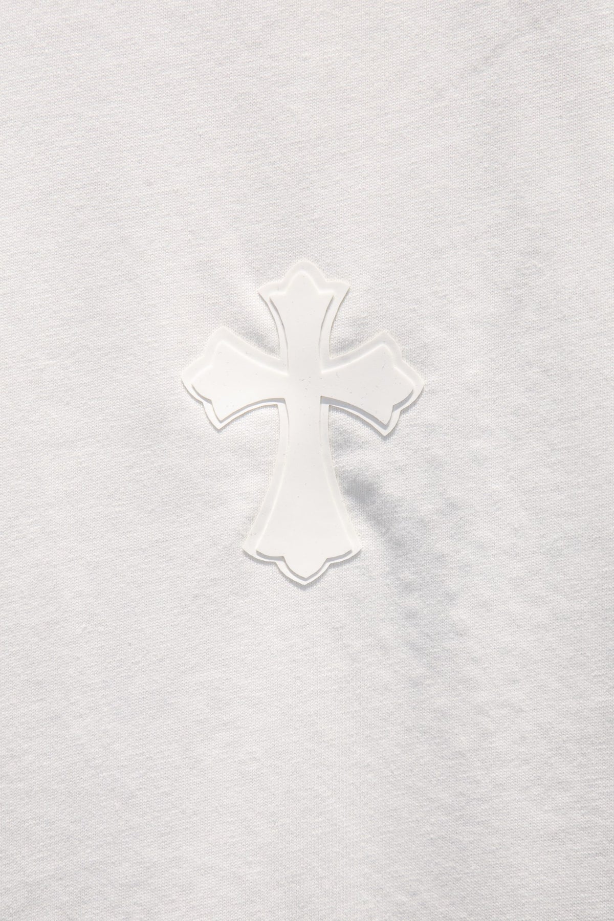 Playera Chrome Hearts CH Pedrería Blanca — cruz en relieve al frente
