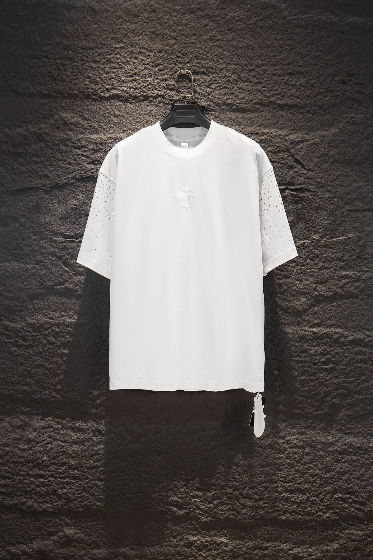 Playera Chrome Hearts CH Pedrería Blanca — frente