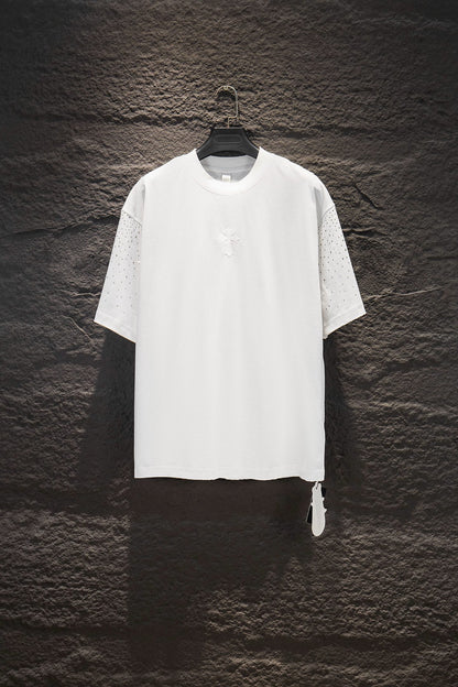 Playera Chrome Hearts CH Pedrería Blanca — frente