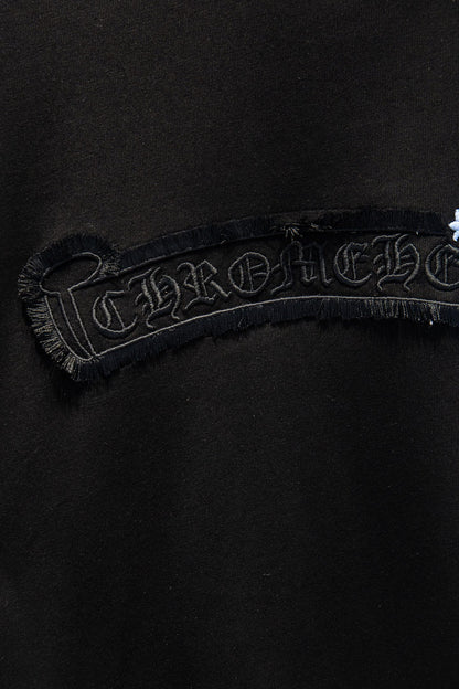 Playera Chrome Hearts Cruces Azul Cielo Bordadas Negra — banda con letras góticas