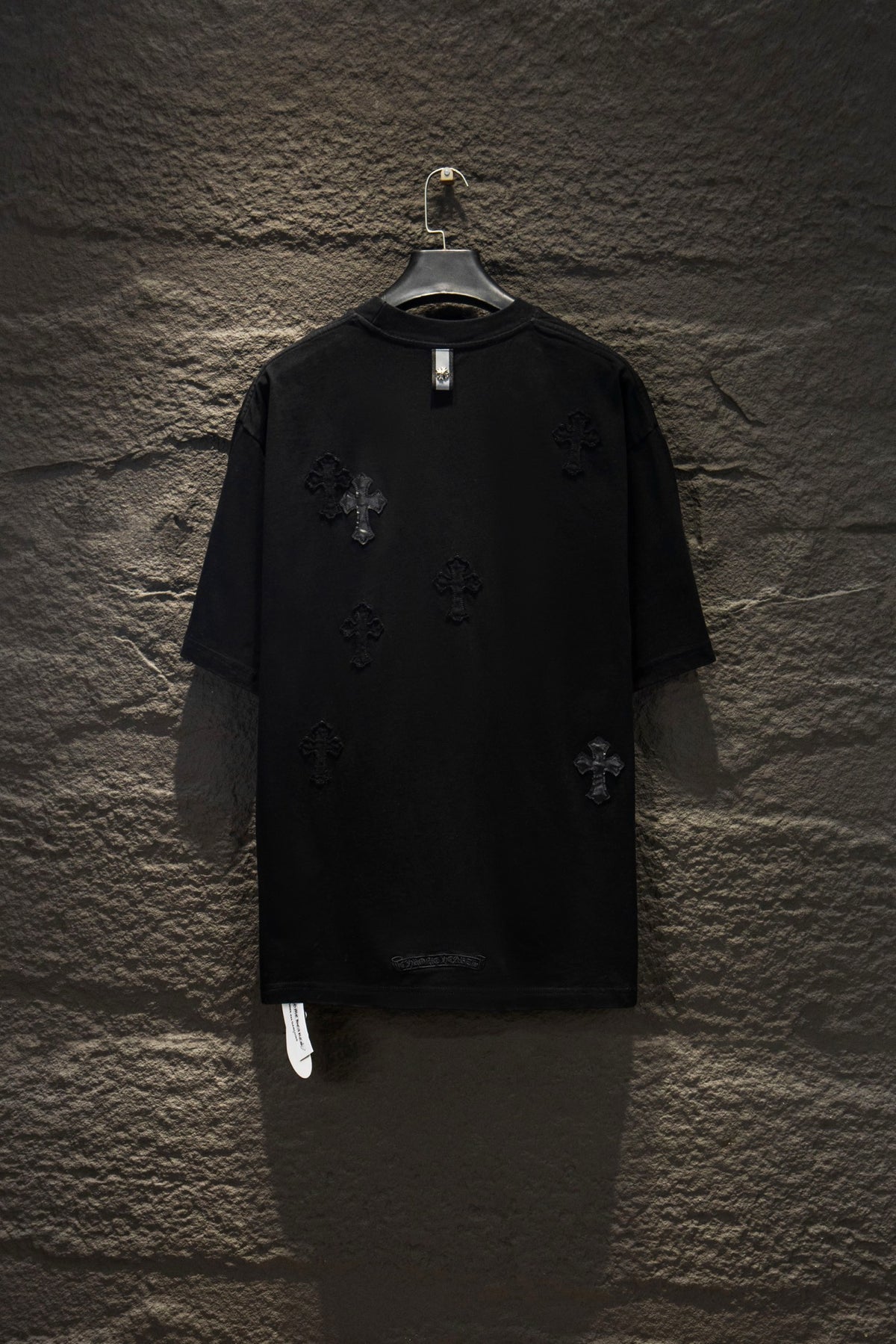 Playera Chrome Hearts Cruces de Piel Negra — espalda
