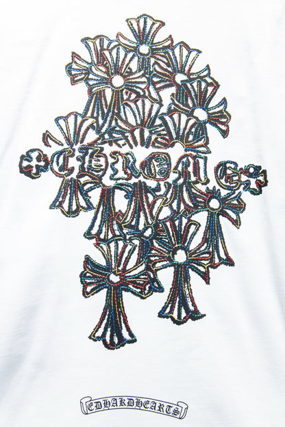Playera Chrome Hearts Cruces Pespunte Multicolor Blanca — cruces de la espalda