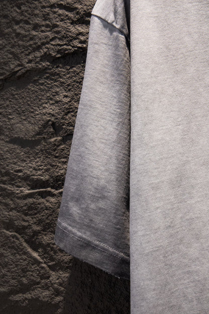 Playera Chrome Hearts Herradura de Cadenas Gris Deslavada — manga