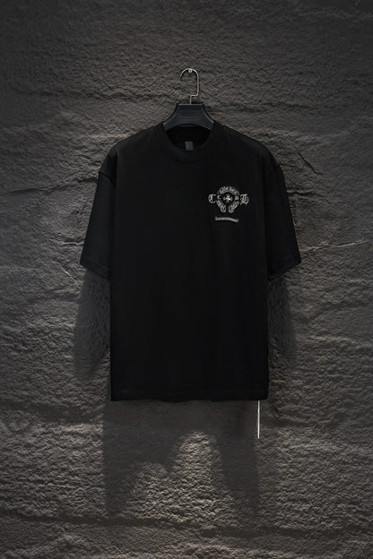 Playera Chrome Hearts Herradura CH Bordada Negra — frente