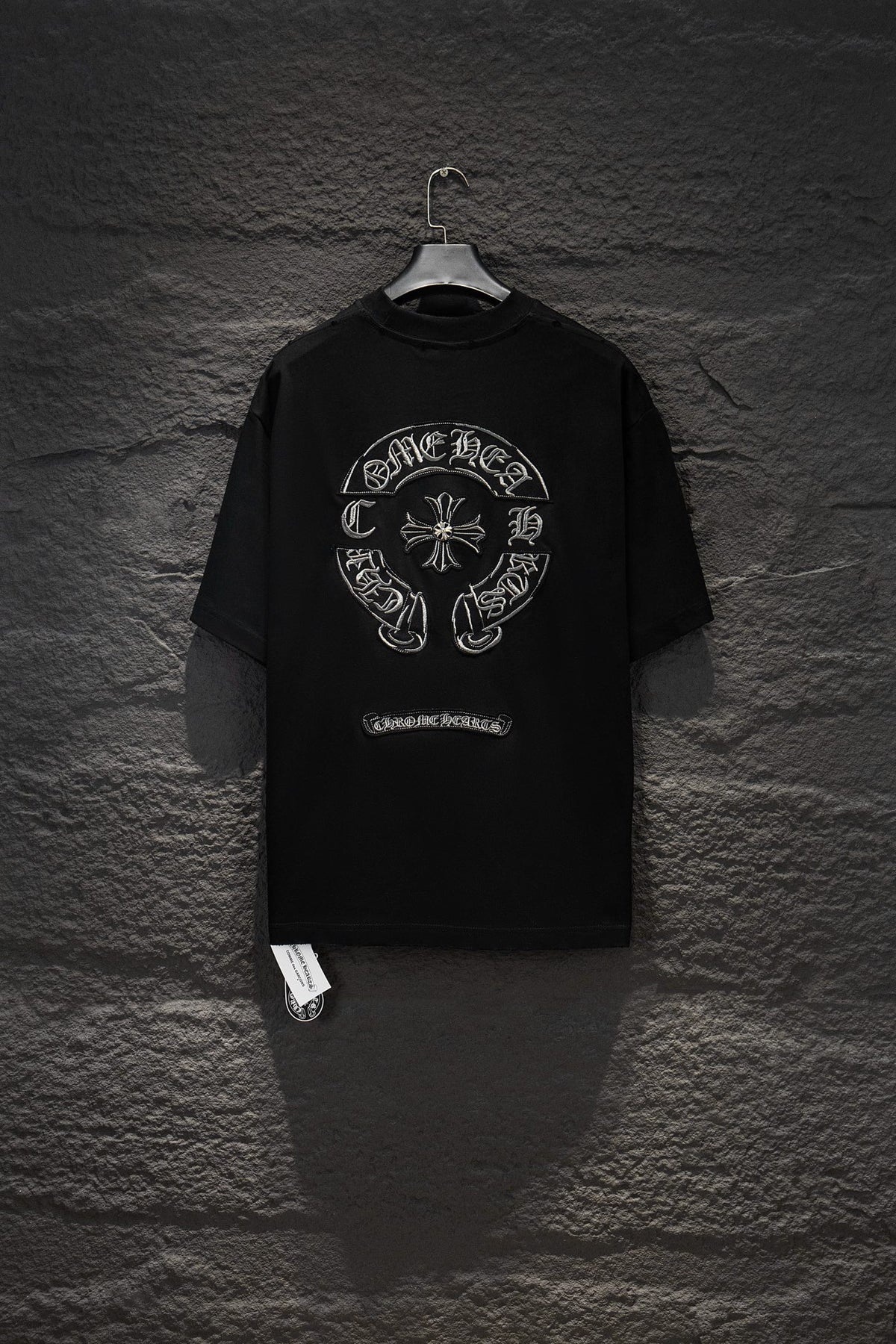 Playera Chrome Hearts Herradura CH Bordada Negra — espalda