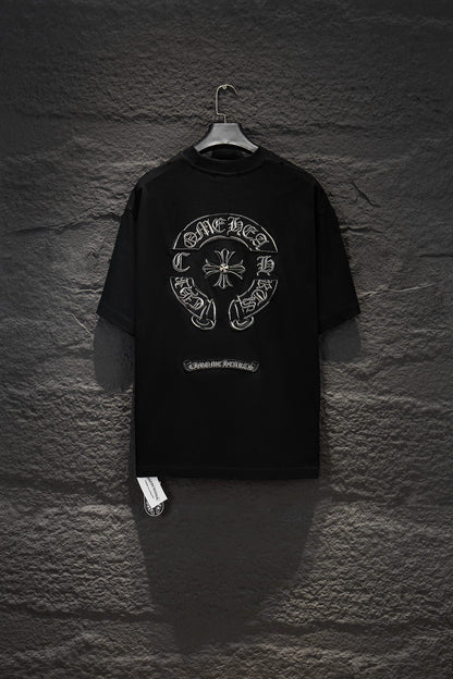 Playera Chrome Hearts Herradura CH Bordada Negra — espalda