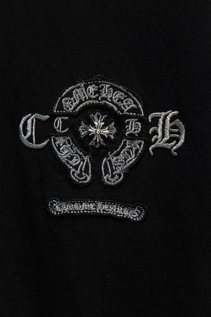 Playera Chrome Hearts Herradura CH Bordada Negra — herradura del frente