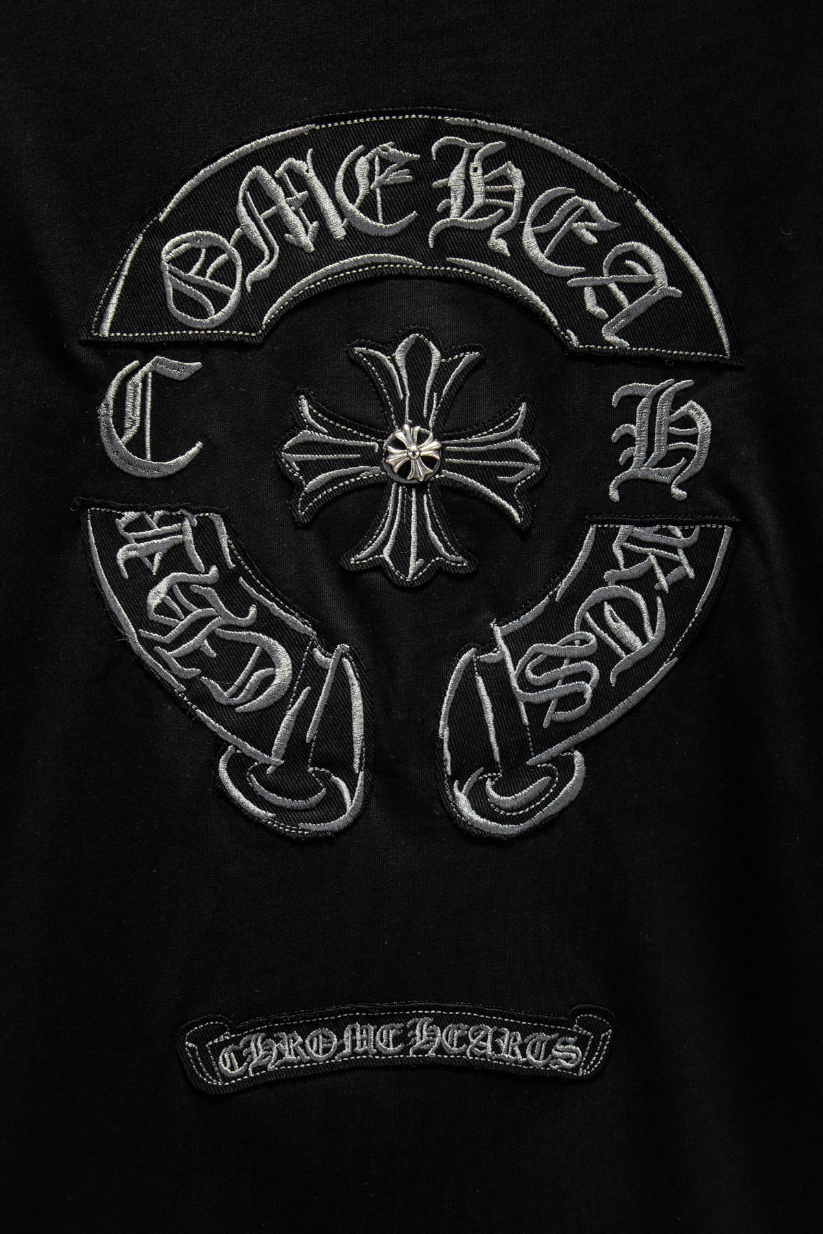 Playera Chrome Hearts Herradura CH Bordada Negra — herradura de la espalda