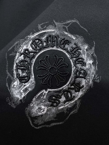 Playera Chrome Hearts Herradura Efecto Humo Negra — herradura al frente