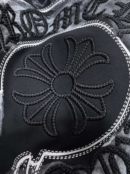 Playera Chrome Hearts Herradura Efecto Humo Negra — cruz bordada