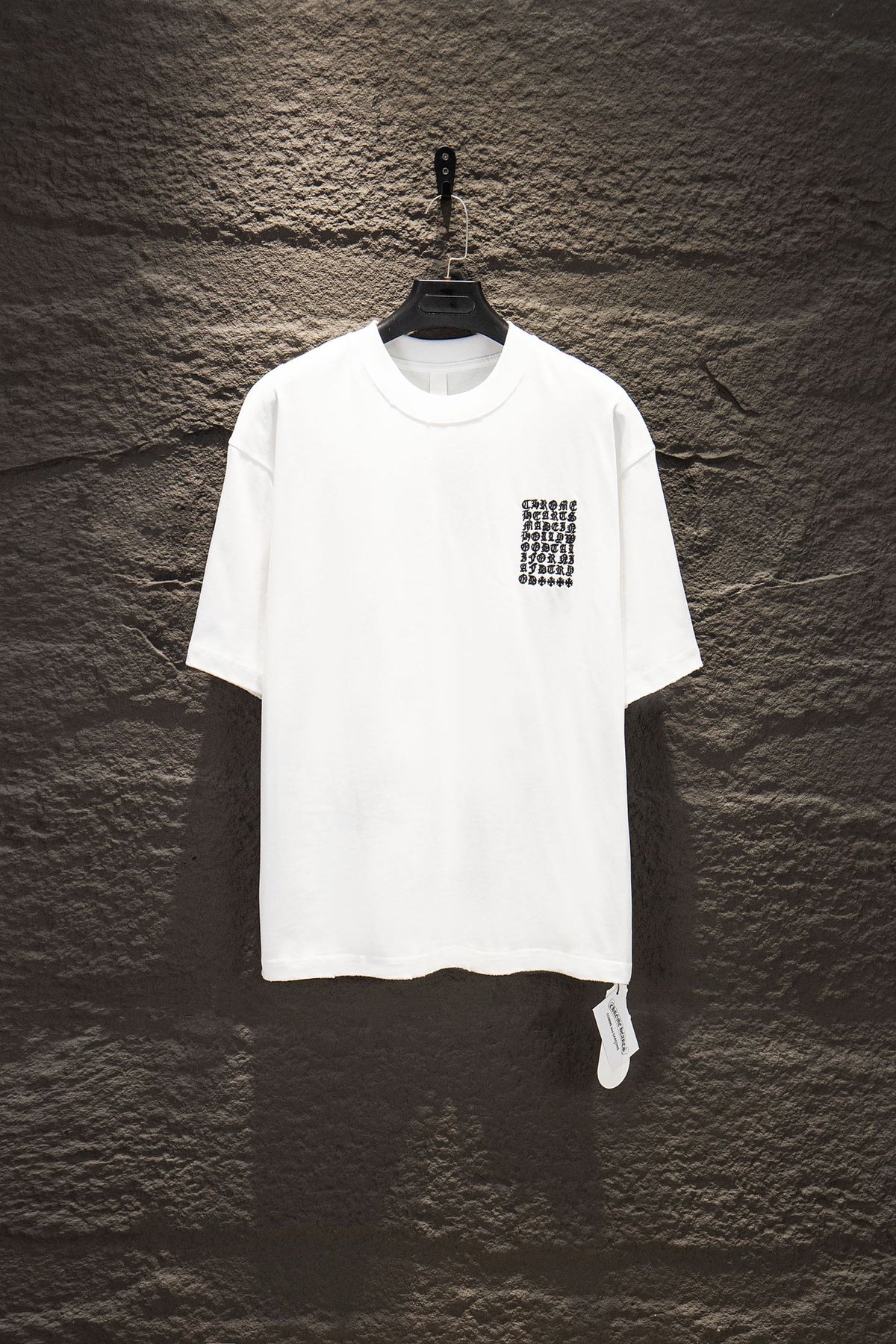 Playera Chrome Hearts Iconos Bordados Blanca — frente