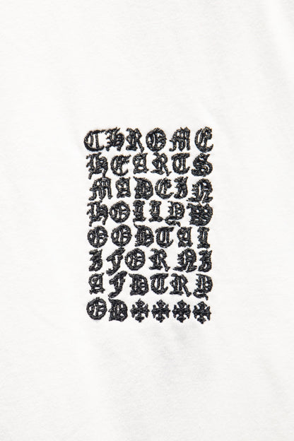 Playera Chrome Hearts Iconos Bordados Blanca — bordado del frente