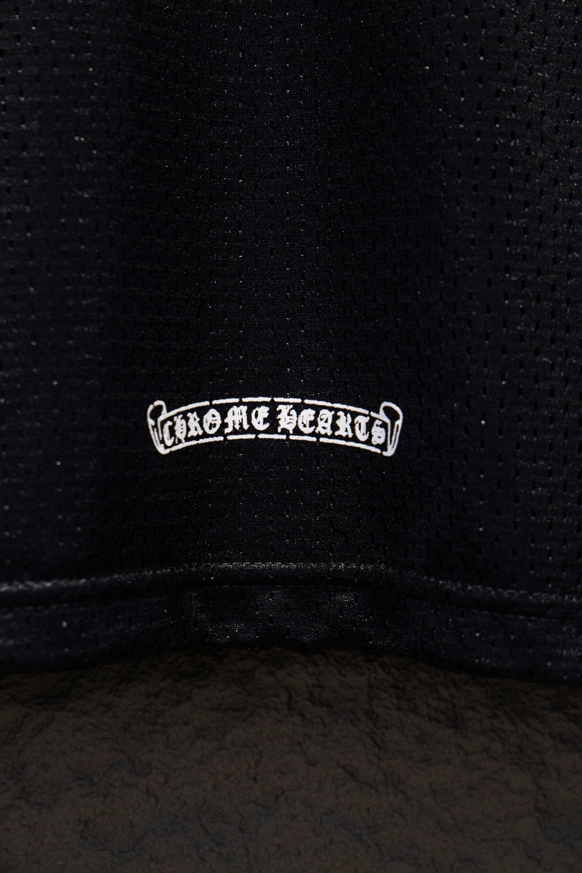 Playera Chrome Hearts Jersey de Malla Manga Larga Negra — banda en el dobladillo