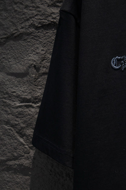 Playera Chrome Hearts Made in Hollywood Negra — manga