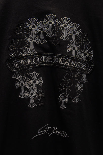 Playera Chrome Hearts St. Barth Cruces Bordadas Negra — detalle de la espalda