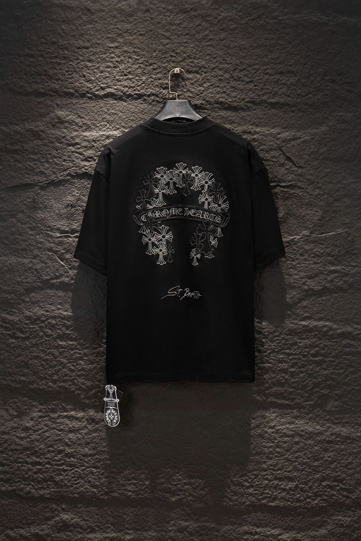 Playera Chrome Hearts St. Barth Cruces Bordadas Negra — espalda