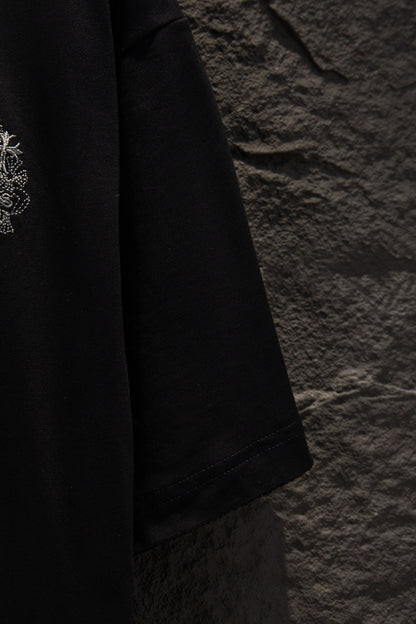 Playera Chrome Hearts St. Barth Cruces Bordadas Negra — manga