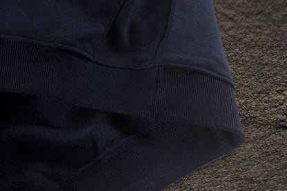 Sudadera Alo Yoga con Capucha Logo Metálico Azul Marino — pretina acanalada