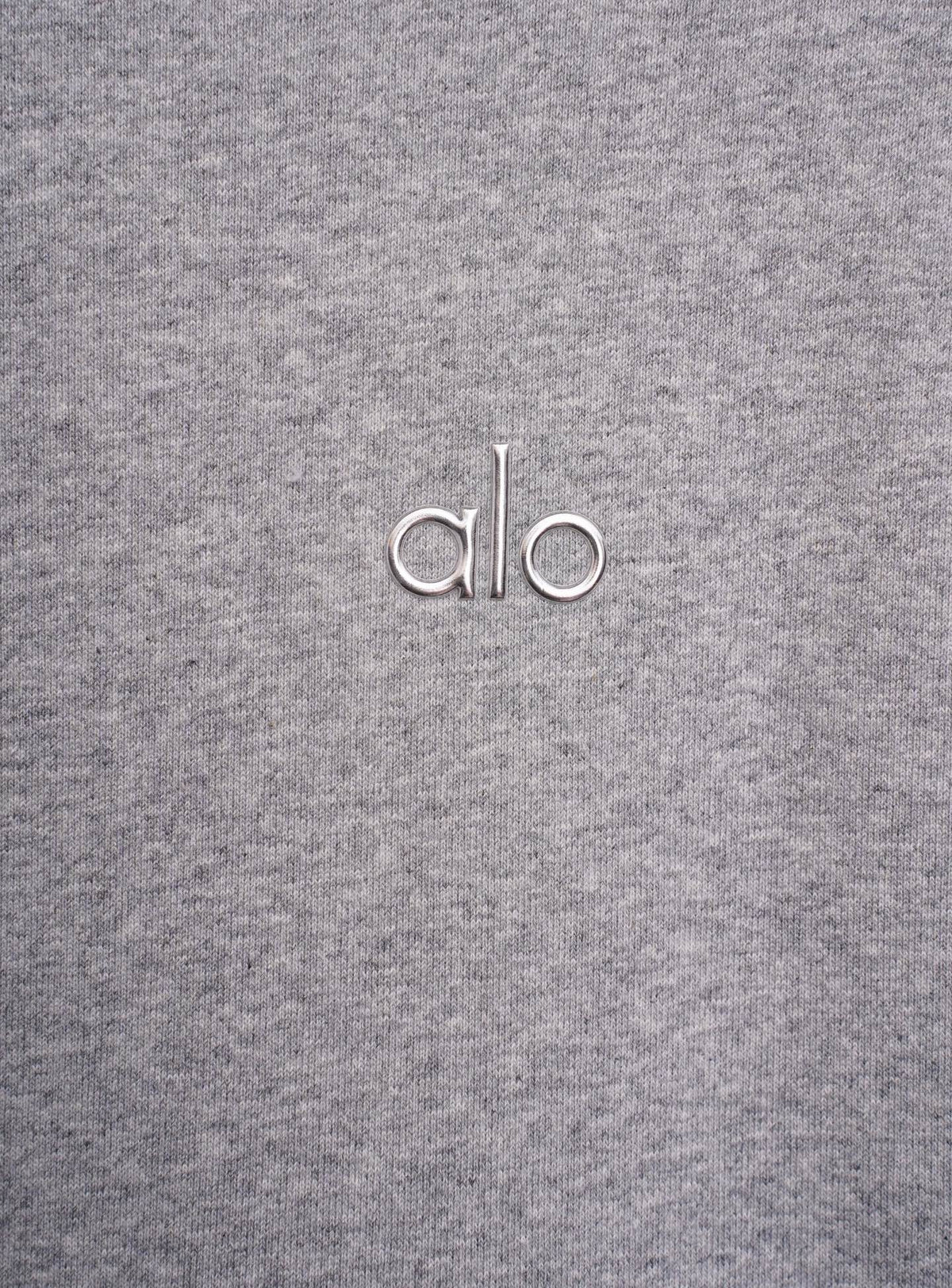 Sudadera Alo Yoga con Capucha Logo Plateado Gris — logo plateado