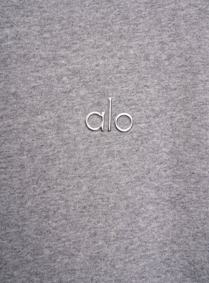 Sudadera Alo Yoga con Capucha Logo Plateado Gris — logo plateado