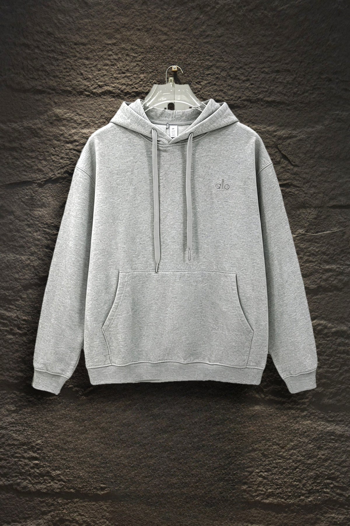 Sudadera Alo Yoga con Capucha Logo Plateado Gris — frente