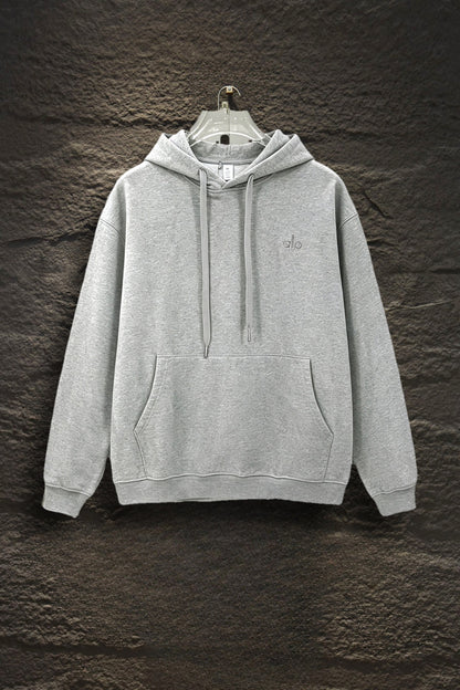 Sudadera Alo Yoga con Capucha Logo Plateado Gris — frente