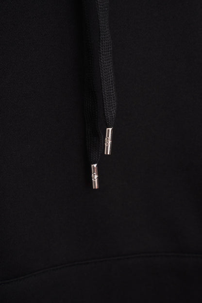 Sudadera Alo Yoga con Capucha Logo Plateado Negra — cordones