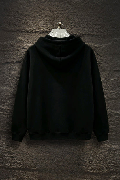 Sudadera Alo Yoga con Capucha Logo Plateado Negra — espalda