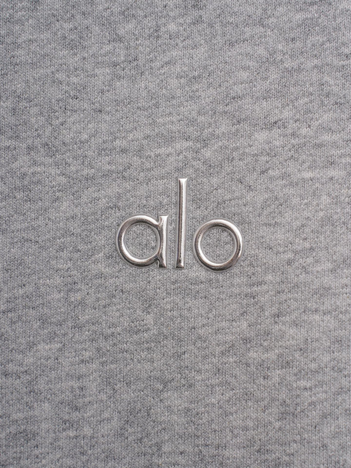 Sudadera Alo Yoga con Cierre Logo Plateado Gris — logo plateado