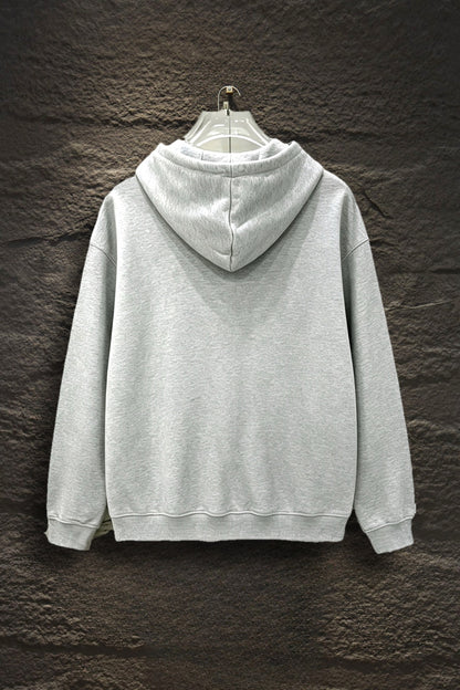 Sudadera Alo Yoga con Cierre Logo Plateado Gris — espalda
