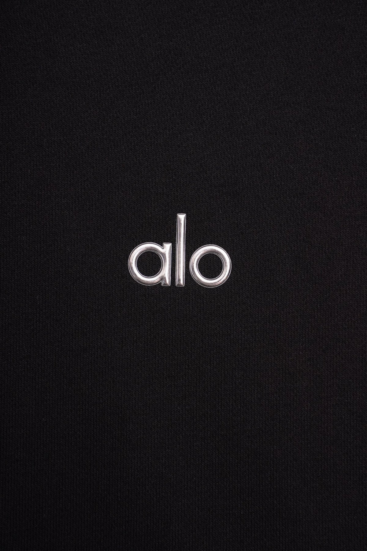Sudadera Alo Yoga con Cierre Logo Plateado Negra — logo plateado