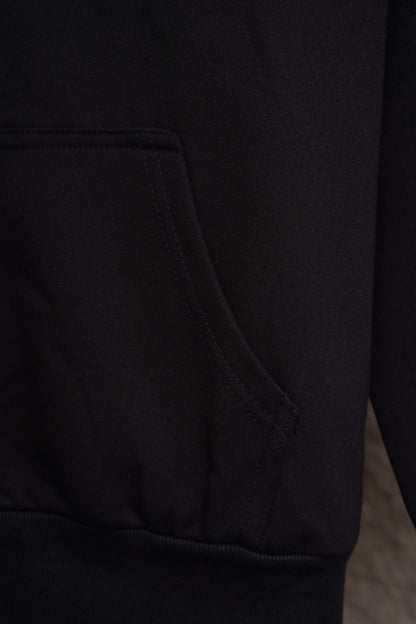 Sudadera Alo Yoga con Cierre Logo Plateado Negra — bolsa lateral