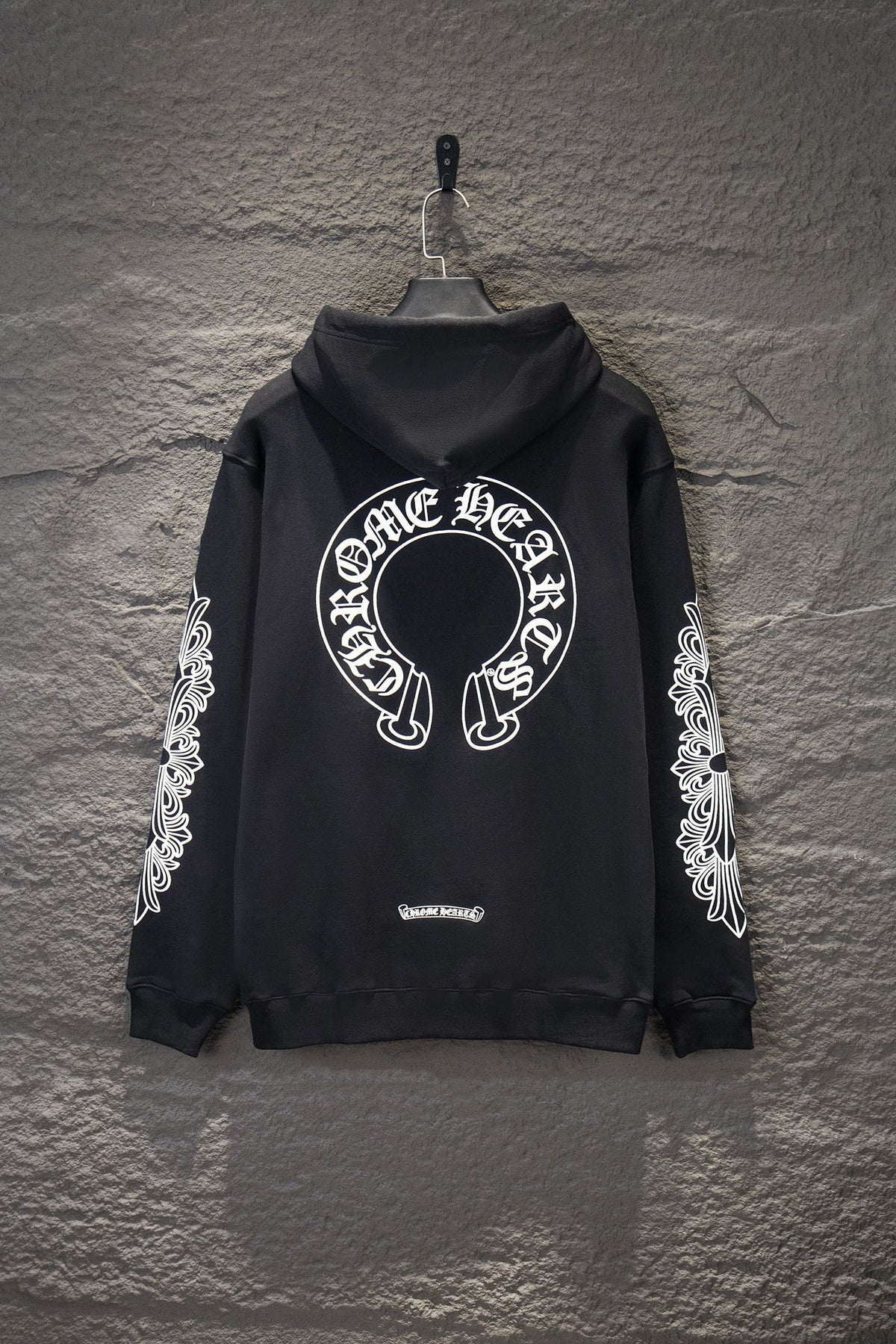 Sudadera Chrome Hearts con Cierre Herradura Blanca Negra — espalda