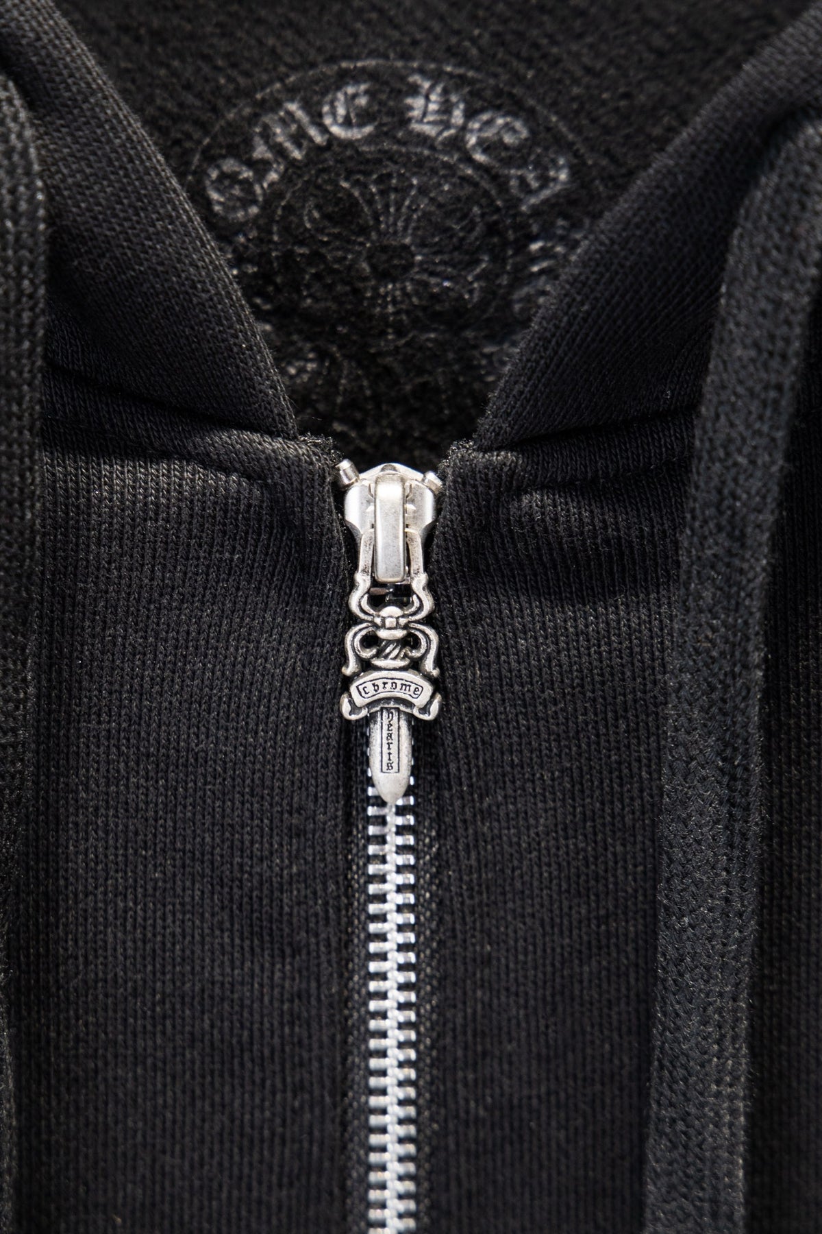 Sudadera Chrome Hearts con Cierre Herradura Blanca Negra — cierre