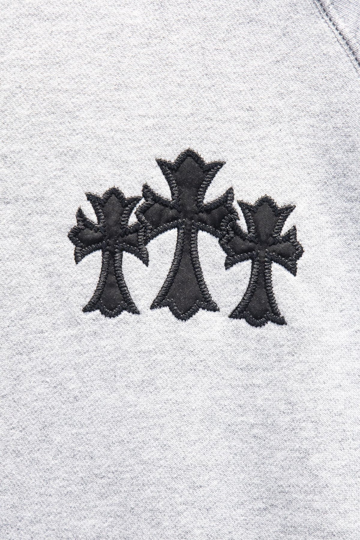 Sudadera Chrome Hearts Cruces y CH Gótica Gris — cruces al frente