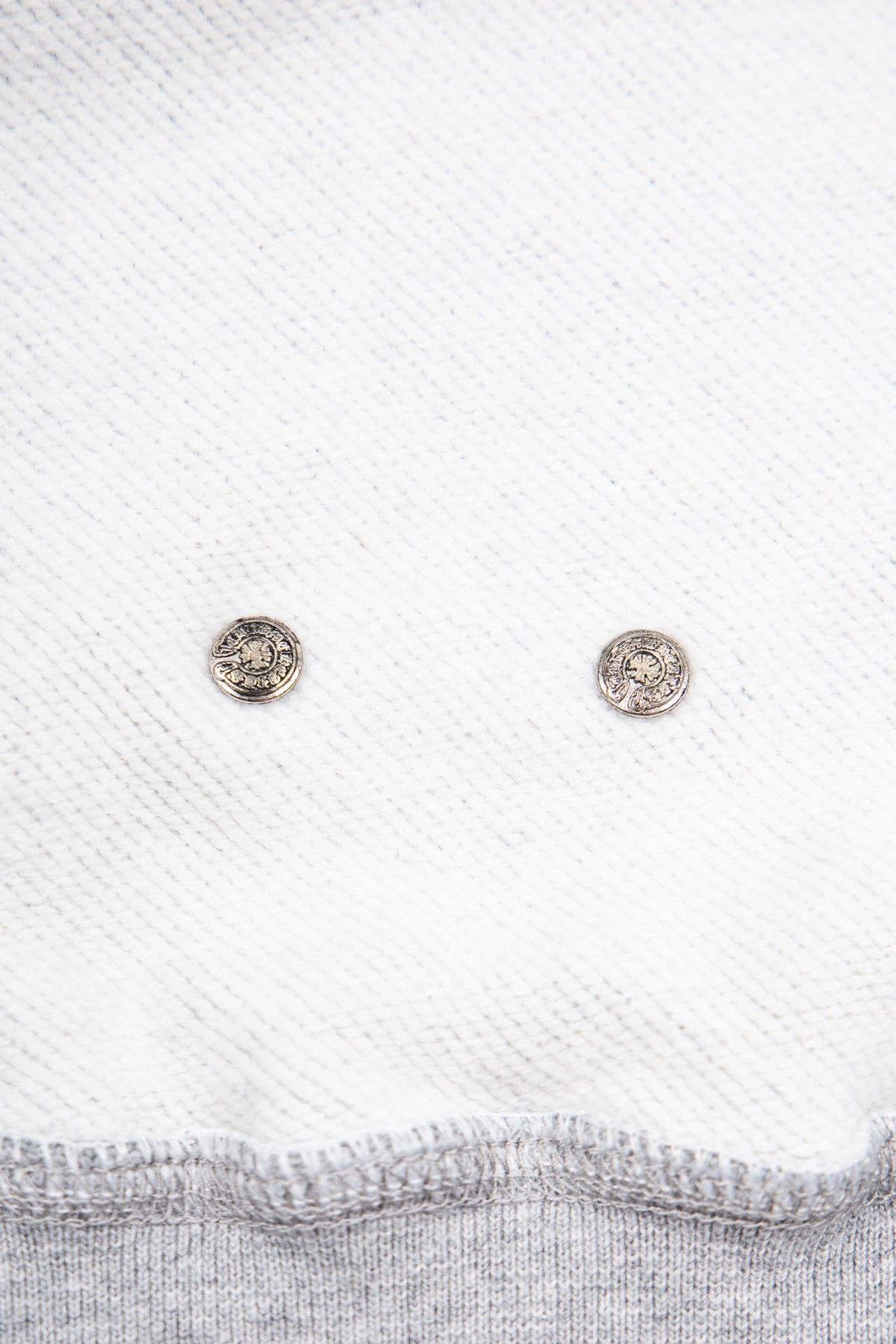 Sudadera Chrome Hearts Cruces y CH Gótica Gris — ojillos metálicos