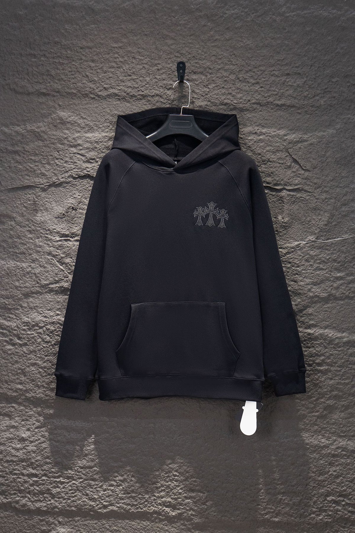 Sudadera Chrome Hearts Cruces y CH Tono sobre Tono Negra — frente