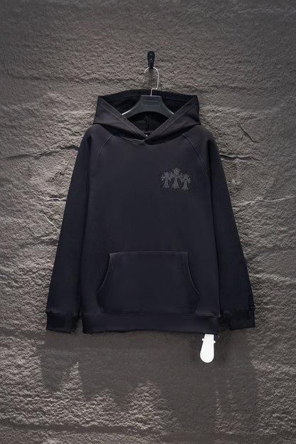 Sudadera Chrome Hearts Cruces y CH Tono sobre Tono Negra — frente