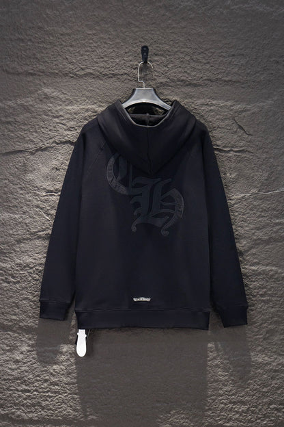 Sudadera Chrome Hearts Cruces y CH Tono sobre Tono Negra — espalda