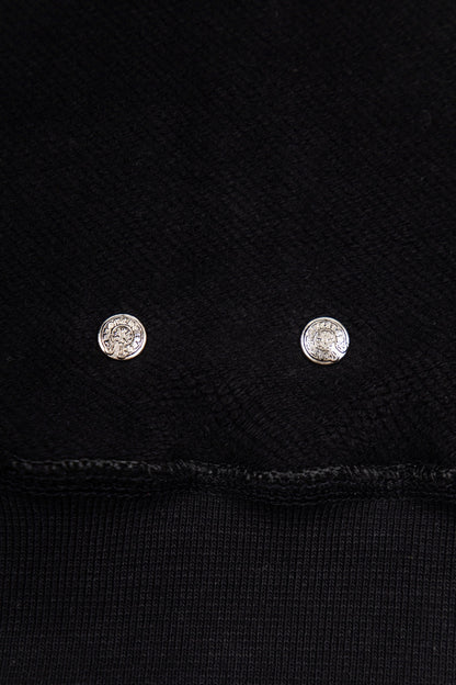 Sudadera Chrome Hearts Cruces y CH Tono sobre Tono Negra — ojillos metálicos