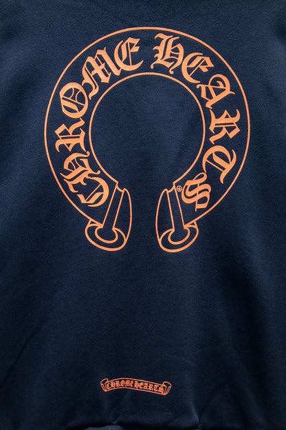 Sudadera Chrome Hearts Herradura Naranja Azul Marino — herradura en la espalda